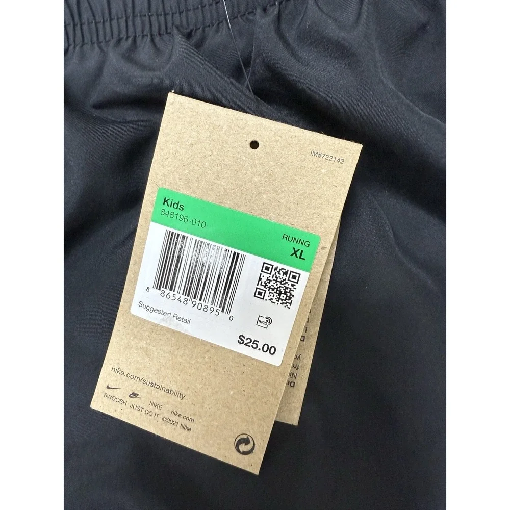Nike Girls Dri-FIT Tempo Running Shorts Black/White Youth XL 848196-010 NWT